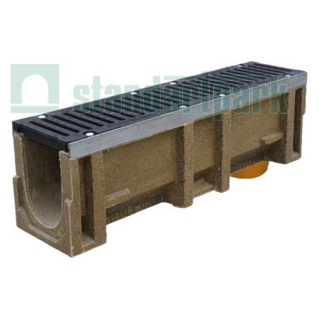 Лоток из полимербетона  с вертикальным отводом  (комплект) DN 200, Н 335  