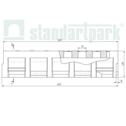 Лоток из полимербетона  (комплект) DN 110, Н 230  