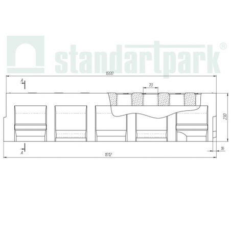 Лоток из полимербетона  (комплект) DN 110, Н 230  