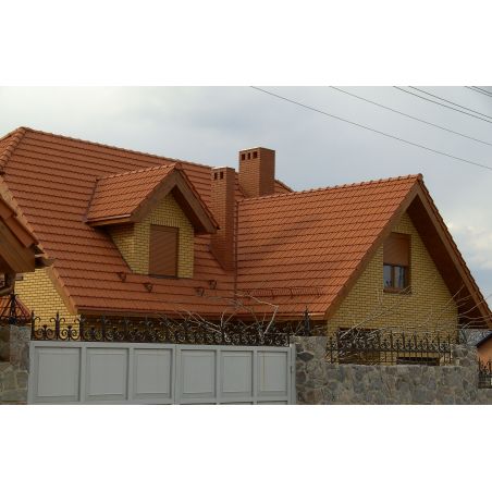 Черепица D10 натуральная красная