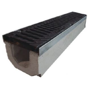 Лоток бетонный Super 0410 в комплекте с чугунной решеткой DN110