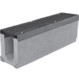 Лоток бетонный Super 0411 в комплекте с чугунной решеткой DN110