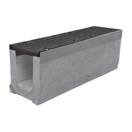 Лоток бетонный 0416 Super в комплекте с чугунной решеткой DN150