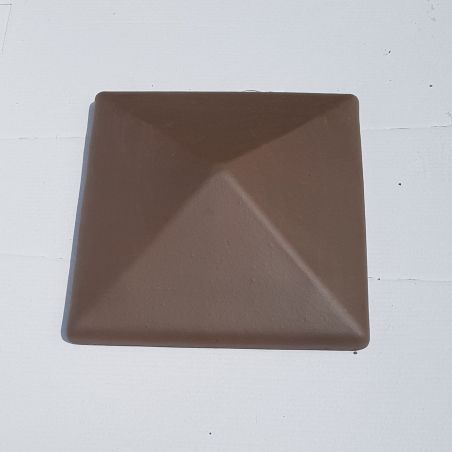 Накрывка 380x380 коричневая керамическая на столб забора