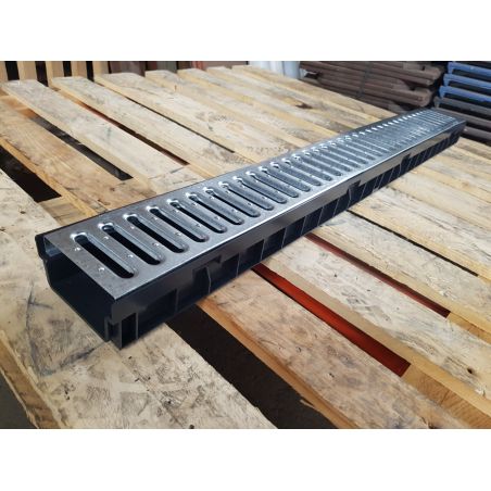 Лоток водоотводной Лайт 55 с решеткой оцинкованной