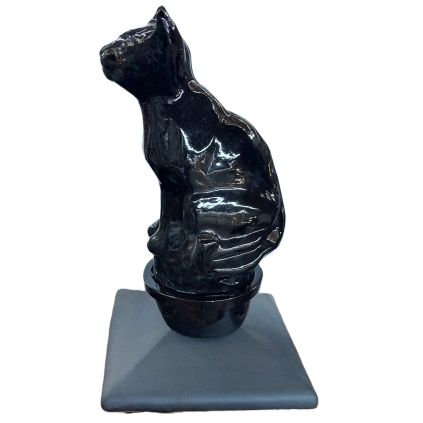 The Black Cat ceramic ornament