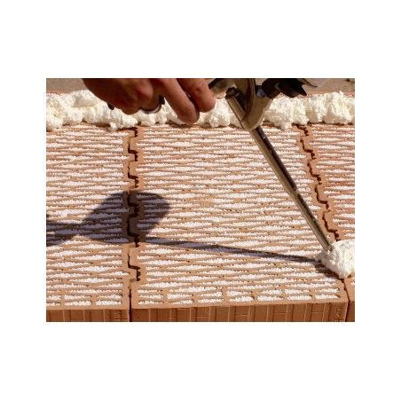 Укладка блоков Heluz Family 50 на полиуретановый клей