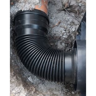 Flexible drainage elbow