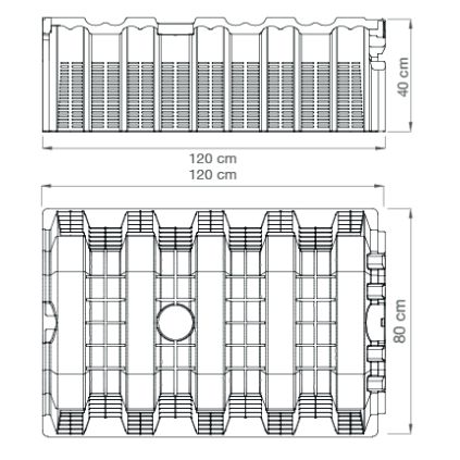 310-litre drainage tunnel