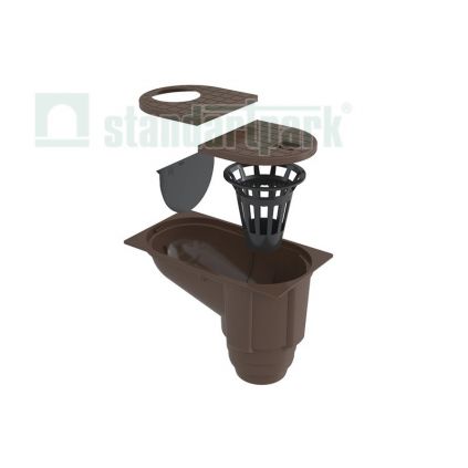 Street inlet gutter with vertical outlet