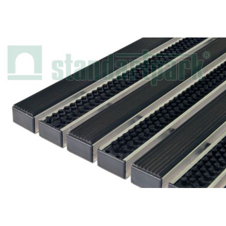 Решетка СИТИ резина щетка алюминиевая грязезащитная